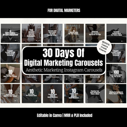 30 Days of Digital Marketing Instagram Carousels with Photos